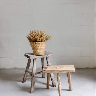vintage french tripod primitive stool