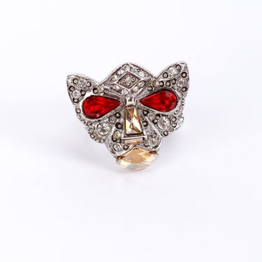 Crystal Cat Cocktail Ring