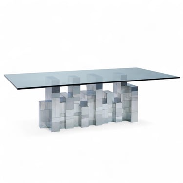 Paul Evans Cityscape Mid Century Chrome Dining Table - mcm 