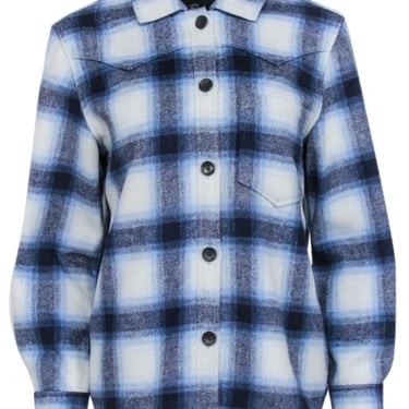 Rails - Navy, Blue, & White Plaid Shirt Jacket Sz XS