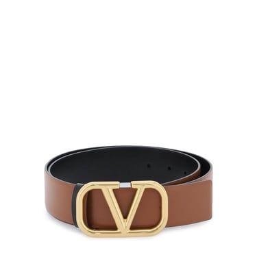 Valentino Garavani Leather Vlogo Signature Reversible Belt Women