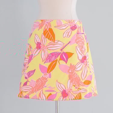 Vintage 1990's Vivid Reversible Cotton Mini Skirt by Lilly Pulitzer / M