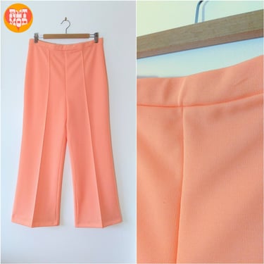 Pretty Peach Vintage 60s 70s Polyester Pants 