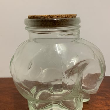 Vintage Elephant Glass Jar 