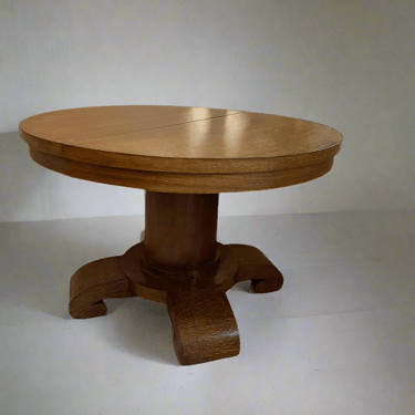 American Empire Vintage Round Oak Dining Table SH265-19