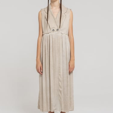 Gathered Panel Maxi Length Vest in ANTHRACITE Only