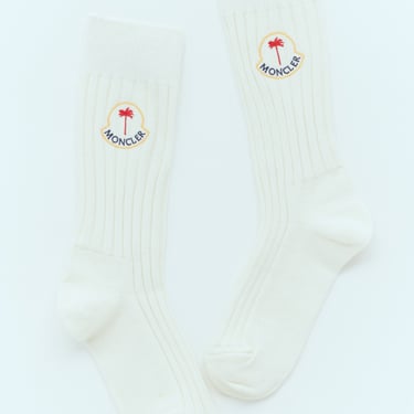 Moncler X Palm Angels Men Logo Patch Socks