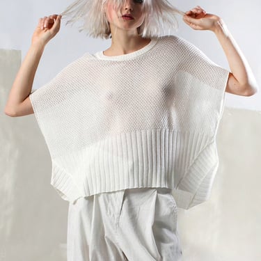 Asymmetric Wool Blend Drop Shoulder Pullover in BONE or DIJON