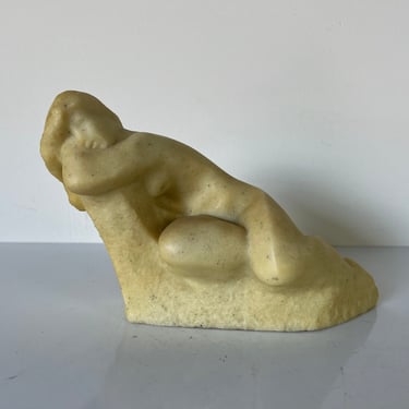 Vintage Vincent Glinsky ( Russian ) Reclining Nude Female Sculpture 