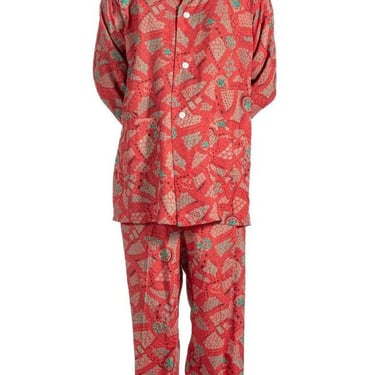 Red Rayon Mens Pajamas 