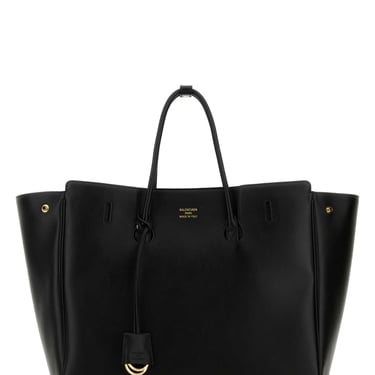 Balenciaga Women Black Leather Carry All Hampton Shopping Bag