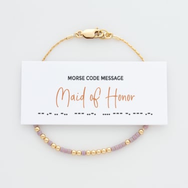 Maid of Honor Morse Code Bracelet in 14k Gold Filled or Sterling Silver, Maid of Honor Proposal Gift, Will You Be My Maid of Honor Gift 