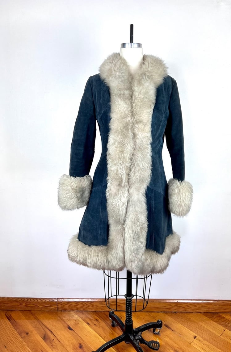 【Luan】2WAY SHAGGY COLLAR COAT（XS） Oversized Faux Fur Long Sleeve Coat-Sunfere – sunfere