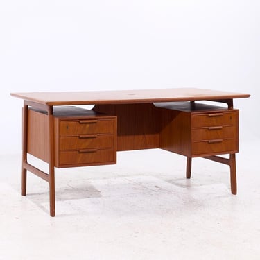 Gunni Omann for Omann Jun Mid Century Danish Teak Executive Desk - mcm 