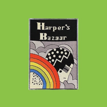 Vintage Harpers Bazaar Needlepoint 1970s Retro Size 20x14 Contemporary + Flapper + Rainbow + Art Deco Inspired + Fiber Art + Wall Decor 