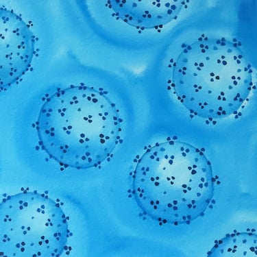 Blue Rona - Original watercolor painting of Coronavirus -COVID art- microbiology art 