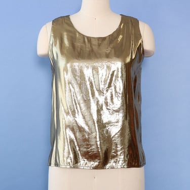 1980s Liquid Gold Lamé Tank M