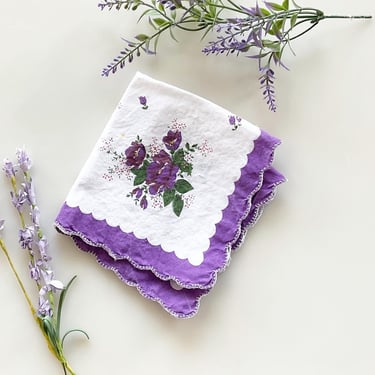 Purple Floral Handkerchief