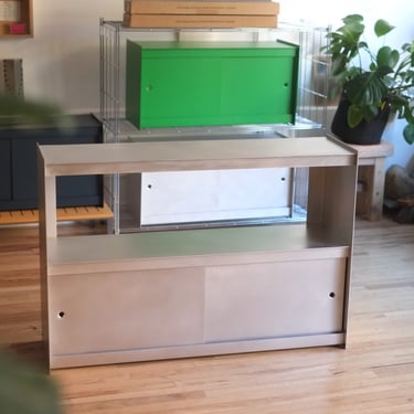 Plié Sideboard w/ Sliding Doors 120cm / 47in (Brushed Aluminum)