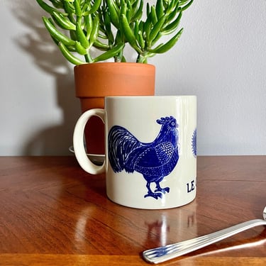 Vintage Le Coq, Taylor and Ng Mug, 1979, Blue and White, made in Japan, Signed by Win Ng, Collectible Coffee Mug, French Amis series 