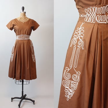 1950s ANN FOSTER soutache dress medium | new spring 
