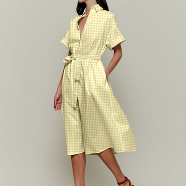 Sarah Shirtdress | Pale Yellow Gingham