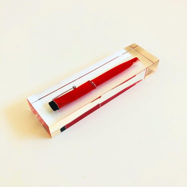 Lucite Red Pen Paperweight 