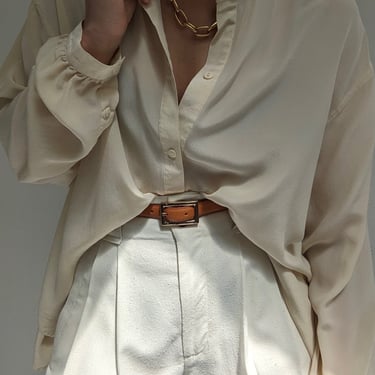 Vintage Cream Silk Blouse