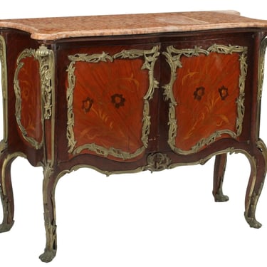 Cabinet, Louis XV Style, French, Marble-Top, Vintage, Storage, 20th C.!!