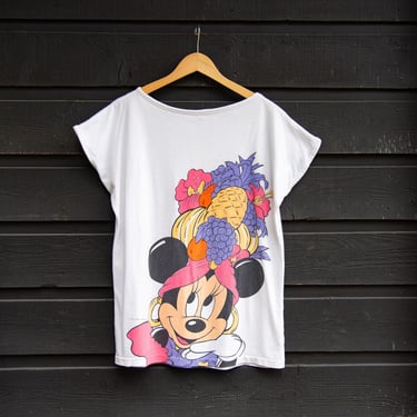 Vintage Minnie Mouse Shirt, Tutti-Frutti Hat Carmen Miranda Inspired Walt Disney Productions Minnie Mouse Top, Disneyworld Shirts 