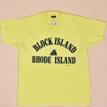 Yellow Neon Block Island Tee Shirt By Screen Stars, L/XL