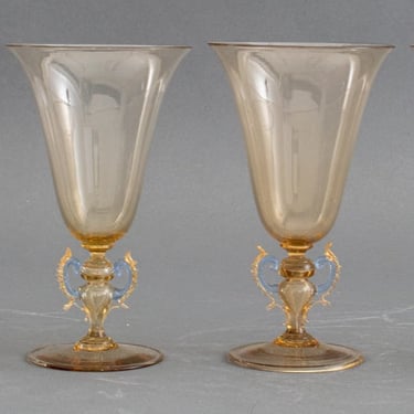 Venetian Murano Glass Goblets, 4