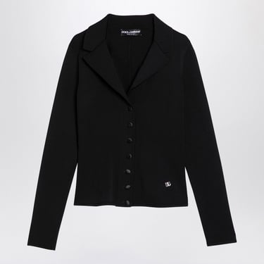 Dolce&Gabbana Black Short Jacket With Dg Plate Women