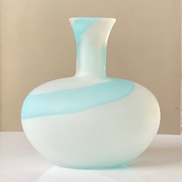 Large handblown vase in satin glass 