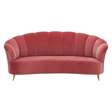 Pink Velvet Vintage Italian Sofa