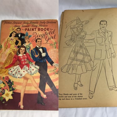 Rare 1941 Hollywood Costume ZIEGFELD GIRL Paint Book Prints 