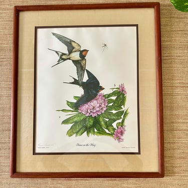 Vintage Grace on the Wing Framed Art - Terence Lambert, Artist - Color Engraving by R.G. Giddings 