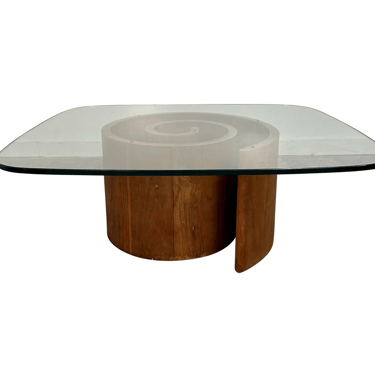 Vladimir Kagan Walnut Snail Coffee Table