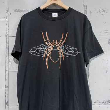 L 90s Halloween spider and web graphic t shirt spooky fall size large 