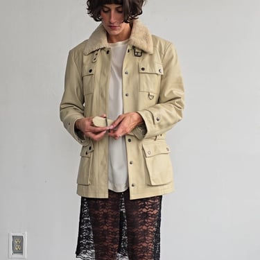 Eggshell Leather Utility Coat (M)