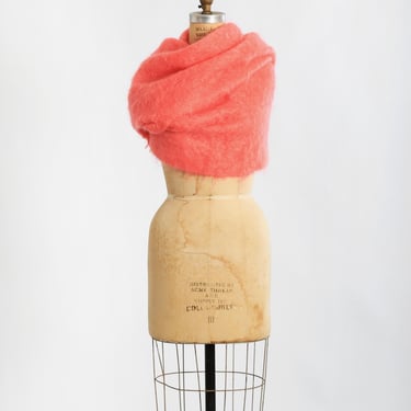 50s Pink Mohair scarf | Vintage 1950s Scottish mohair scarf 