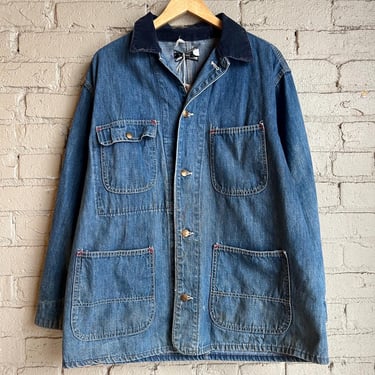 Large, VIntage 1970s SEARS Workwear Denim Chore Jacket, Cotton 