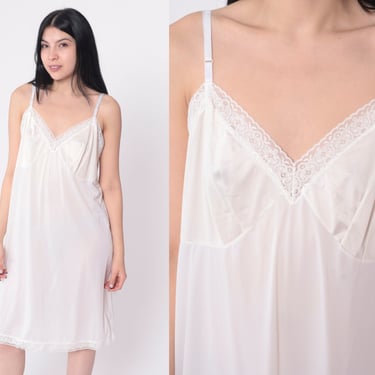 Vanity Fair Slip Dress 90s White Lace Slip V Neck Chemise Lingerie Vintage 1990s Nightgown Mini Full Slip Spaghetti Strap Extra Large xl 22 