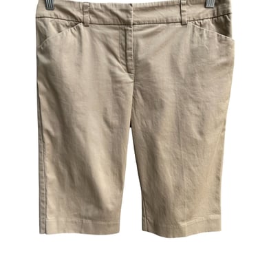 7th Avenue Design New York &amp; Co Womens Flat Front Stretch Khaki Bermuda Shorts 4
