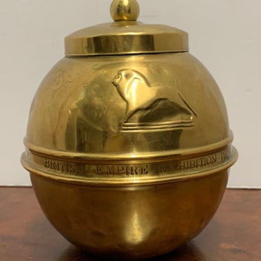 1924 Brass Lipton Souvenir Tea Caddy 
