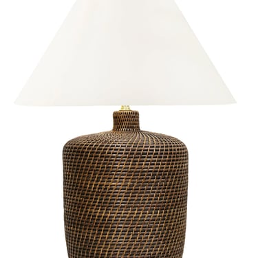 Chesapeake Rattan Table Lamp, Antique Brown