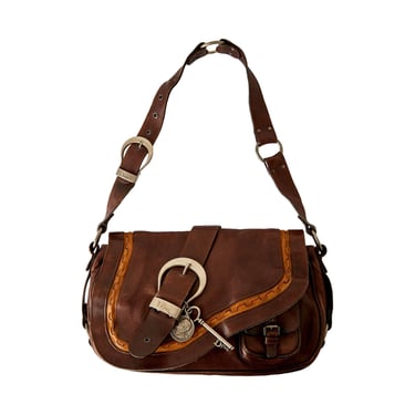 Dior Brown Leather Gaucho Saddle Bag