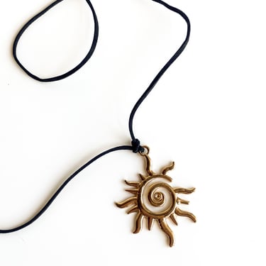 Spiral Sun Pendant Necklace