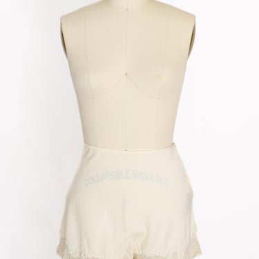 Vintage 1950s Satin Rayon Tap Shorts with Lace | S | 50s Silky Lingerie Shorts 