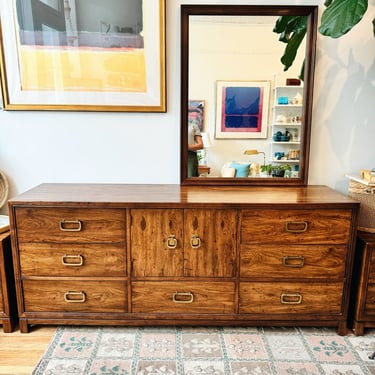 Drexel Newport Lowboy Dresser and Mirror